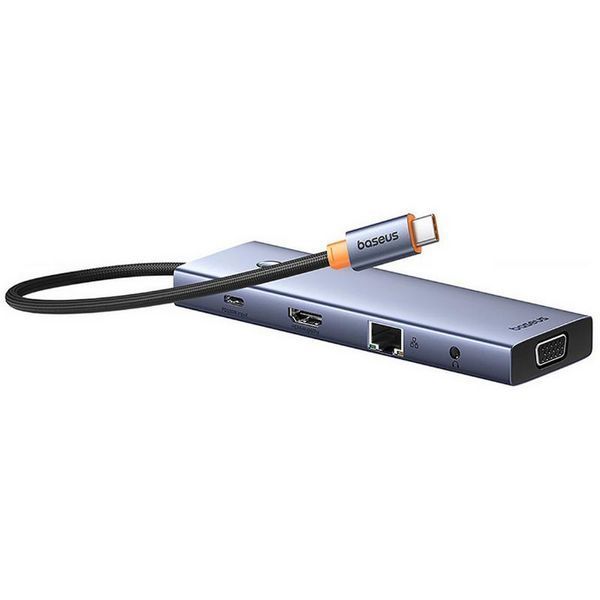 Перехідник HUB Baseus UltraJoy 10-Port (Type-C to HDMI+VGA+USB3.0*3+PD+RJ45+SD/TF3+3.5mm) (80C8) 82382 фото