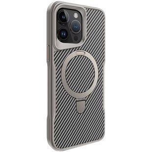TPU+PC чохол Metal Buttons with MagSafe Carbon Ring для Apple iPhone 15 Pro (6.1") 73485 фото