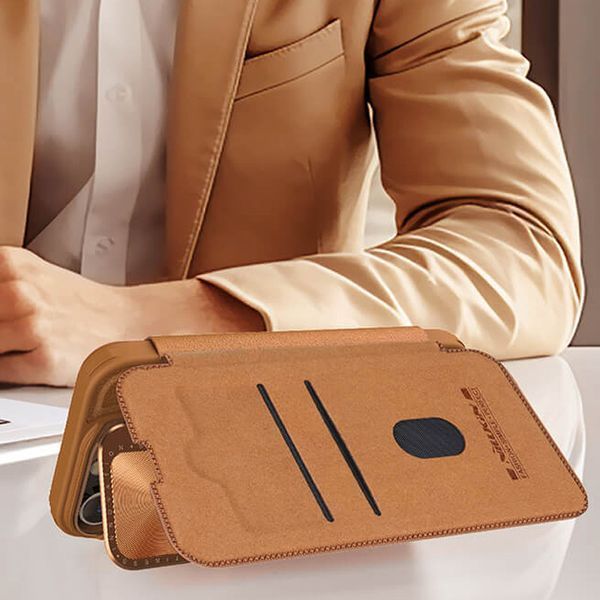 Шкіряний чохол-книжка Nillkin Qin Prop для Apple iPhone 16 Pro (6.3") 74664 фото