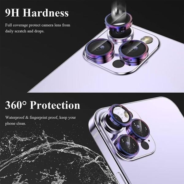 Уцінка Захисне скло Metal Classic на камеру (у упак.) для Apple iPhone 14 Pro (6.1")/14 Pro Max 79838 фото