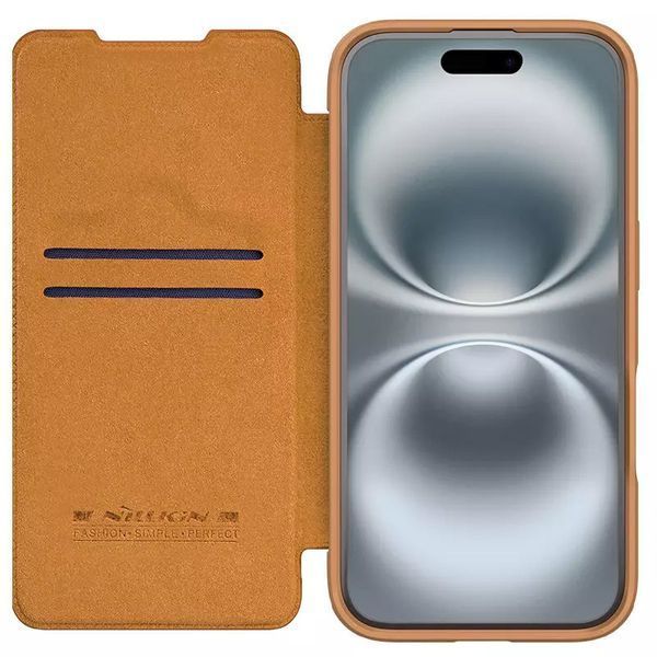 Шкіряний чохол-книжка Nillkin Qin Prop для Apple iPhone 16 Pro (6.3") 74664 фото