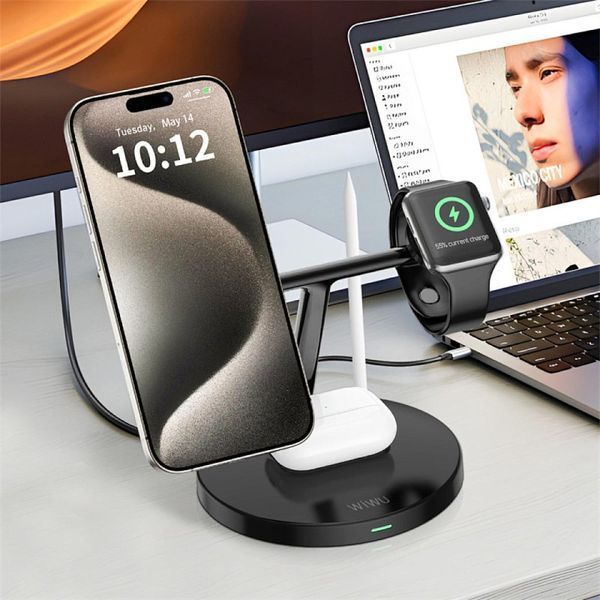 БЗП WIWU Wi-W032 Magnetic 4 in 1 Cableless Charger 78002 фото