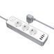 Подовжувач Borofone BAC9 Power PD20W (3USB-A/1C/3xSocket) (2m) 79283 фото 2