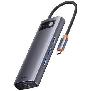 Перехідник HUB Baseus Metal Gleam Series 6-in-1 Multifunctional Type-C (WKWG080013) 62897 фото
