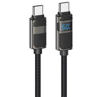 Дата кабель Hoco U137 Line with display Type-C to Type-C 60W (1.2m) 73872 фото