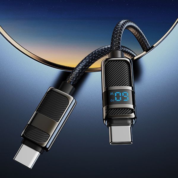 Дата кабель Hoco U137 Line with display Type-C to Type-C 60W (1.2m) 73872 фото