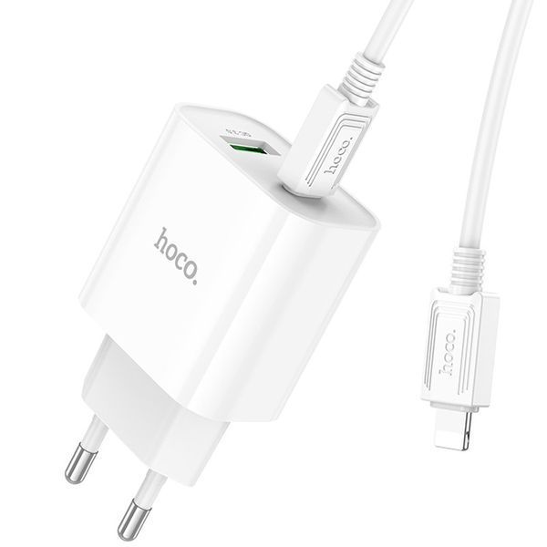 МЗП Hoco C80A Plus Rapido PD20W+QC3.0 (1USB-A/1C) + кабель Type-C to Lightning 71085 фото