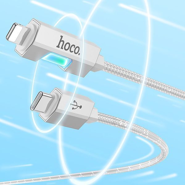 Дата кабель Hoco U123 Regent colorful 27W Type-C to Lightning (1.2m) 69090 фото