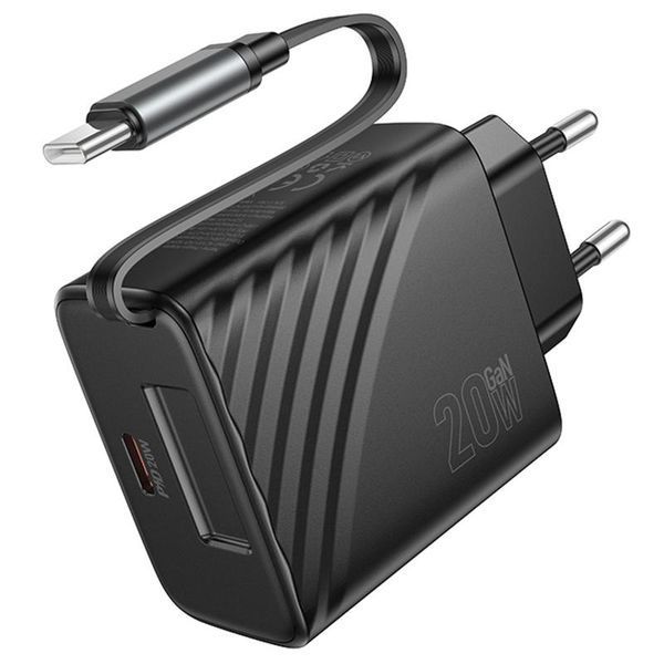 МЗП Hoco N57 Full PD20W with retractable cable Type-C (2USB-C) 79072 фото