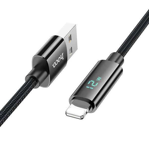 Дата кабель Hoco U125 Benefit 2.4A USB to Lightning with display (1.2m) 69091 фото