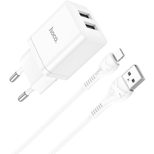 МЗП Hoco N25 Maker (2USB-A) + USB to Lightning 79854 фото
