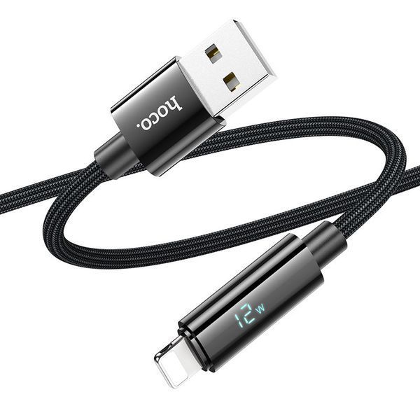 Дата кабель Hoco U125 Benefit 2.4A USB to Lightning with display (1.2m) 69091 фото