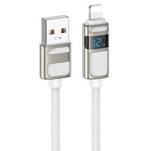 Дата кабель Hoco U137 Line with display USB to Lightning 2.4A/12W (1.2m) 73873 фото