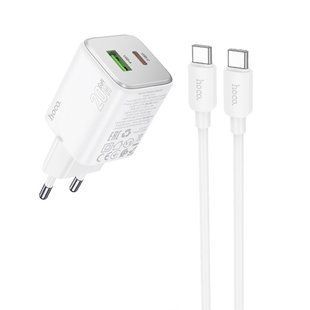 МЗП Hoco N41 Almighty PD20W+QC3.0 (1USB-A/1C) + кабель Type-C to Type-C 71095 фото