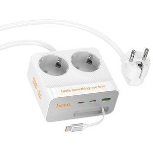 Подовжувач Hoco AC28 Descanso (PD45W/1C/3A/2xSocket) (2m) 79073 фото