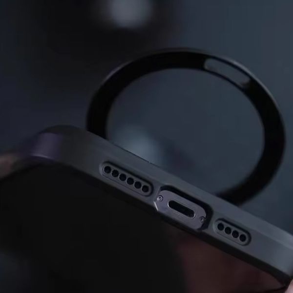 TPU+PC чохол Metal Buttons with MagSafe Carbon Ring для Apple iPhone 15 Pro Max (6.7") 73486 фото