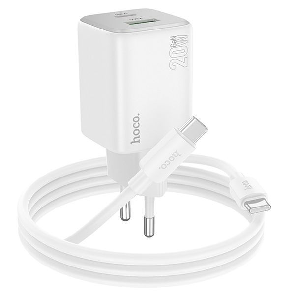 МЗП Hoco N41 Almighty PD20W+QC3.0 (1USB-A/1C) + кабель Type-C to Type-C 71095 фото