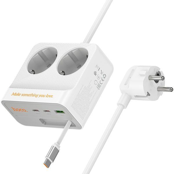 Подовжувач Hoco AC28 Descanso (PD45W/1C/3A/2xSocket) (2m) 79073 фото