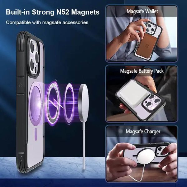 TPU+PC чохол Defense Clear with MagSafe для Apple iPhone 15 Pro (6.1") 66417 фото