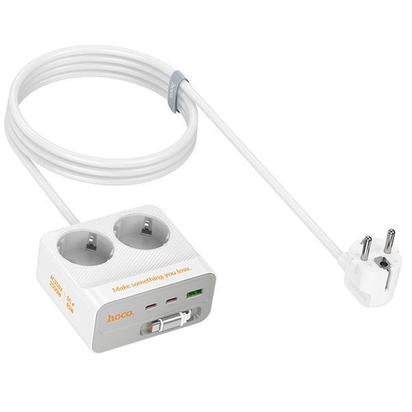 Подовжувач Hoco AC28 Descanso (PD45W/1C/3A/2xSocket) (2m) 79073 фото
