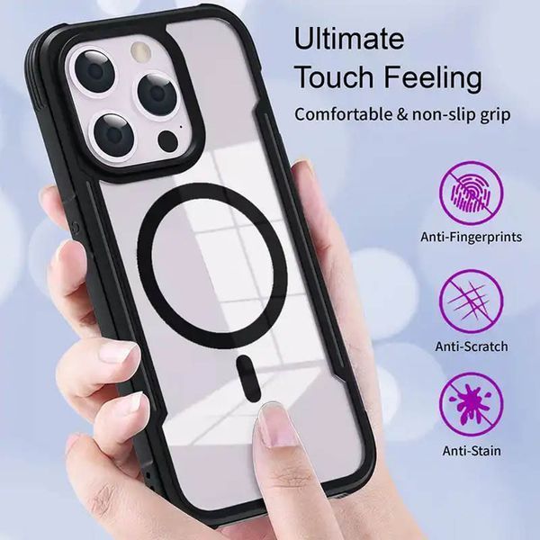 TPU+PC чохол Defense Clear with MagSafe для Apple iPhone 15 Pro (6.1") 66417 фото