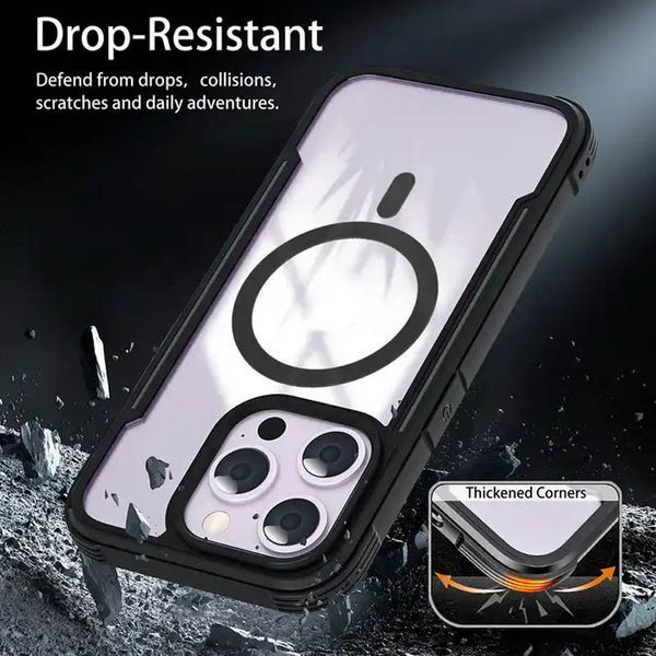 TPU+PC чохол Defense Clear with MagSafe для Apple iPhone 15 Pro (6.1") 66417 фото