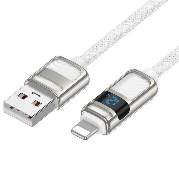 Дата кабель Hoco U137 Line with display USB to Lightning 2.4A/12W (1.2m) 73873 фото