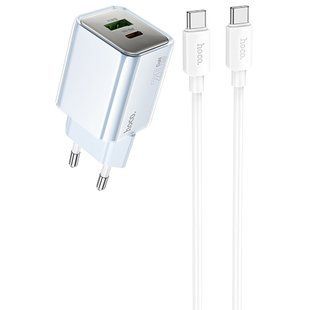 МЗП Hoco N46 Glorious PD20W+QC3.0 (1USB-A/1C) + кабель Type-C to Type-C 73951 фото