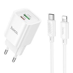 МЗП Hoco C149A Charm PD30W+QC3.0 (1USB-A/1C) + кабель Type-C to Lightning 73398 фото