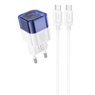 МЗП Hoco C125A Transparent PD20W (1USB-C) + кабель Type-C to Type-C 69094 фото