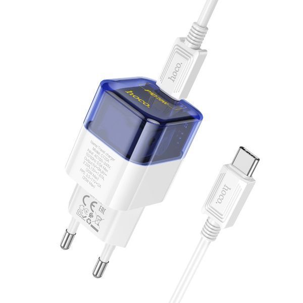 МЗП Hoco C125A Transparent PD20W (1USB-C) + кабель Type-C to Type-C 69094 фото