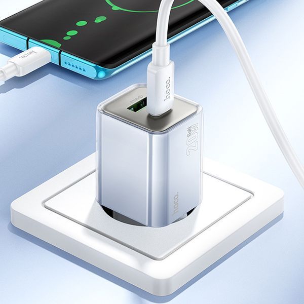 МЗП Hoco N46 Glorious PD20W+QC3.0 (1USB-A/1C) + кабель Type-C to Type-C 73951 фото
