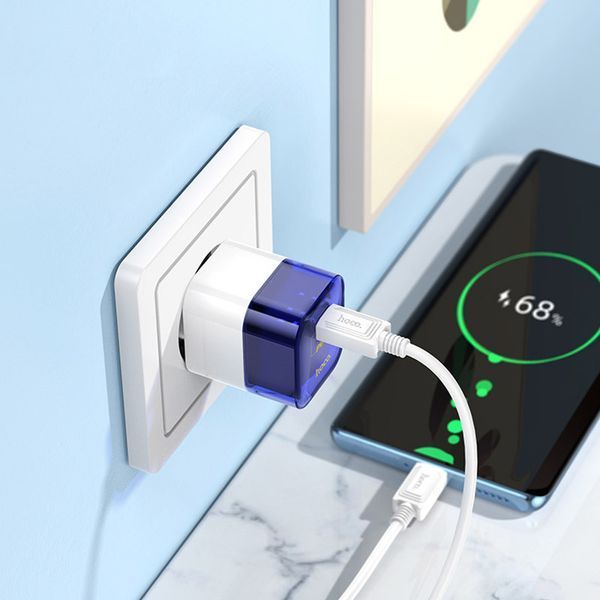 МЗП Hoco C125A Transparent PD20W (1USB-C) + кабель Type-C to Type-C 69094 фото