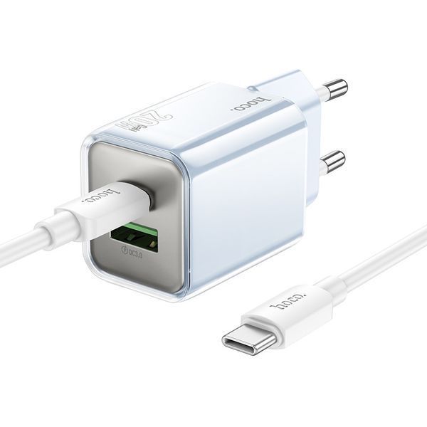 МЗП Hoco N46 Glorious PD20W+QC3.0 (1USB-A/1C) + кабель Type-C to Type-C 73951 фото
