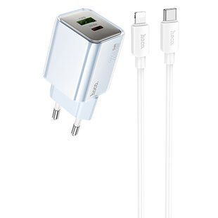 МЗП Hoco N46 Glorious PD20W+QC3.0 (1USB-A/1C) + кабель Type-C to Lightning 73952 фото