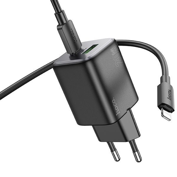МЗП Hoco N41 Almighty PD20W+QC3.0 (1USB-A/1C) + кабель Type-C to Lightning 71103 фото