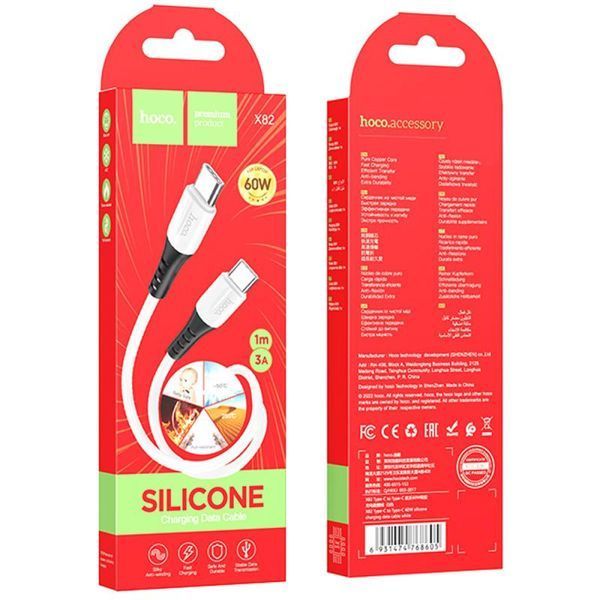 Дата кабель Hoco X82 Silicone Type-C to Type-C 60W (1m) 79857 фото