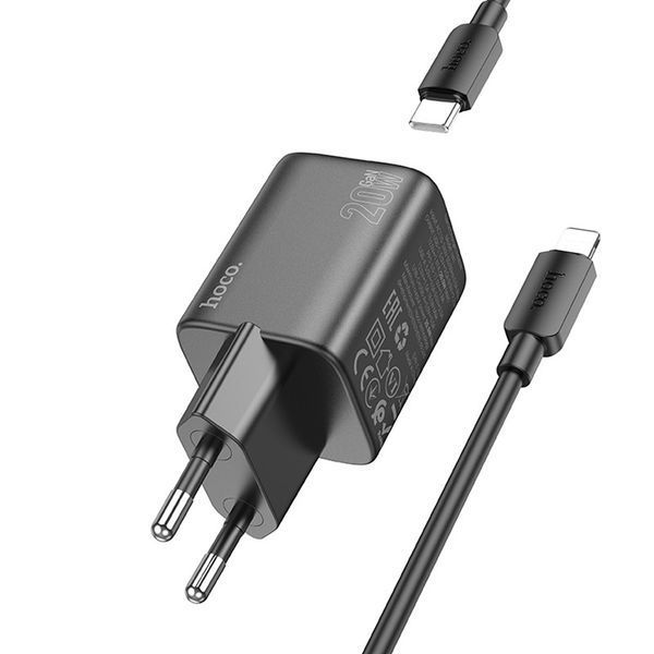 МЗП Hoco N41 Almighty PD20W+QC3.0 (1USB-A/1C) + кабель Type-C to Lightning 71103 фото