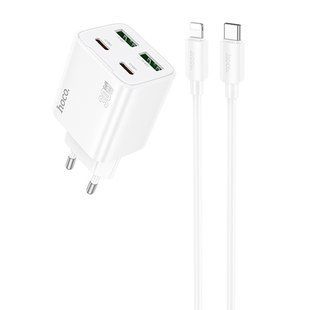 МЗП Hoco N56 Fundador PD30W four-port (2USB-A/2C) + кабель Type-C to Lightning 74169 фото