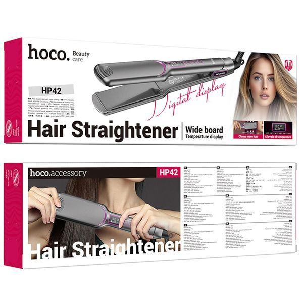Випрямляч для волосся Hoco HP42 Wide board hair straightener with digital display 79079 фото