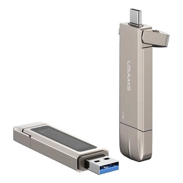 Флеш-накопичувач Usams US-ZB275 2in1 USB 3.2 + Type-C GEN1 Dual Ports Aluminum Alloy 5G &ndash; 256GB 78353 фото