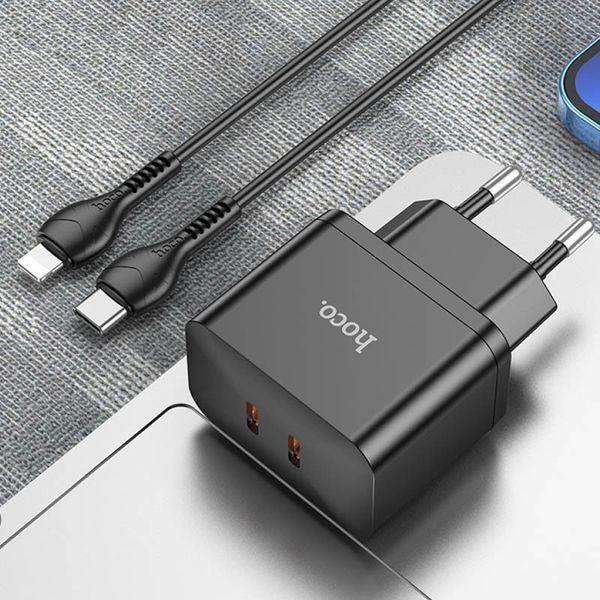 МЗП Hoco N29 PD35W (2USB-C) + кабель Type-C to Lightning 67279 фото