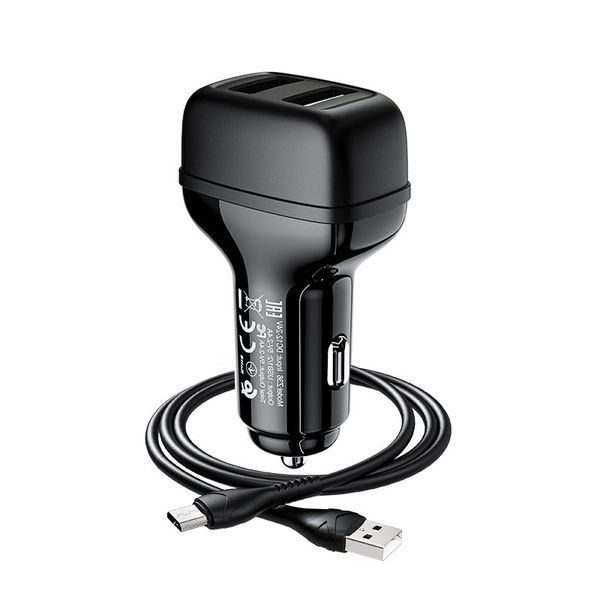 АЗП Hoco Z36 Leader 2.4A (2USB-A) + кабель USB to MicroUSB 40797 фото