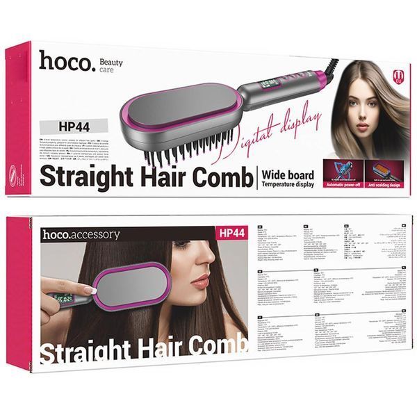 Гребінець-випрямляч Hoco HP44 Electric straightening hair comb with digital display 79081 фото