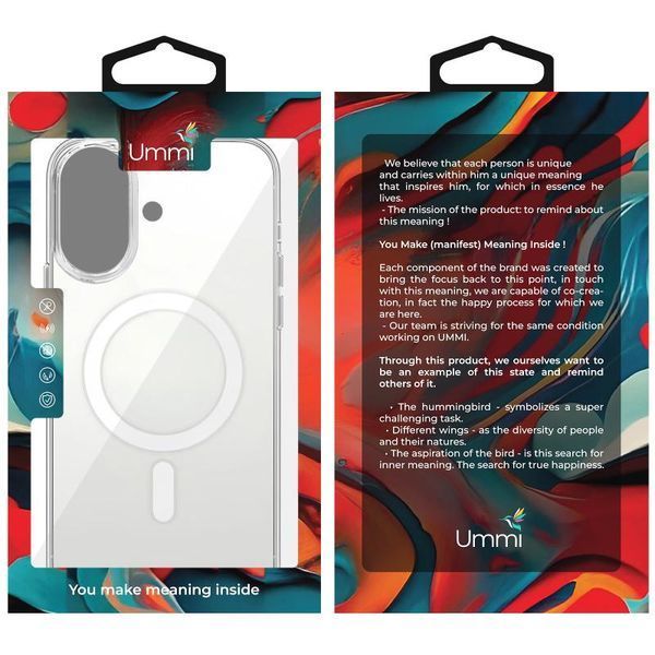 Чохол Ummi transparent with MagSafe для Apple iPhone 16 (6.1") 81228 фото