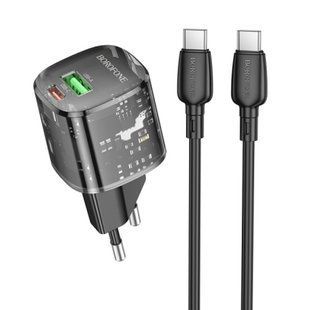 МЗП Borofone BN17 Sunlight PD20W+QC3.0 (1USB-A/1C) + кабель Type-C to Type-C 75043 фото