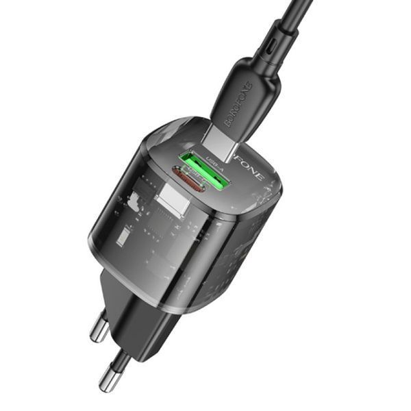 МЗП Borofone BN17 Sunlight PD20W+QC3.0 (1USB-A/1C) + кабель Type-C to Type-C 75043 фото