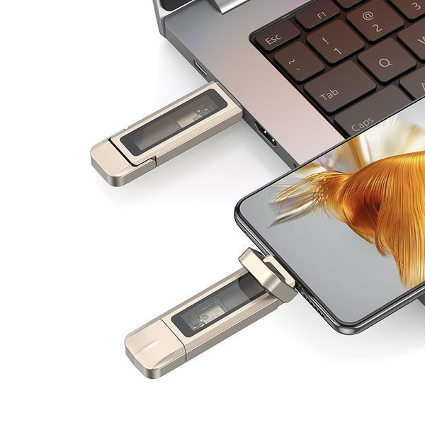 Флеш-накопичувач Usams US-ZB279 2in1 USB 3.2 + Type-C GEN1 Dual Ports Aluminum Alloy 10G &ndash; 256GB 78355 фото