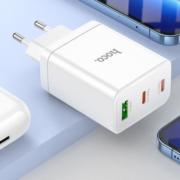 МЗП Hoco N33 Start PD35W (1USB-A/2C) + кабель Type-C to Lightning 71106 фото