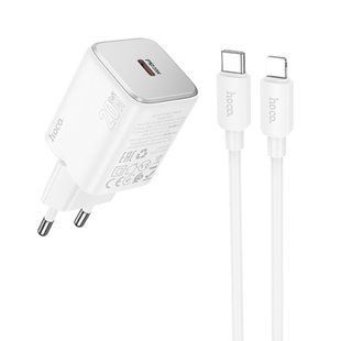 МЗП Hoco N40 Mighty PD20W (1USB-C) + кабель Type-C to Lightning 69107 фото